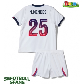Paris Saint-Germain Nuno Mendes #25 Bortaställ Barn 2026-27 Kortärmad (+ Korta byxor)